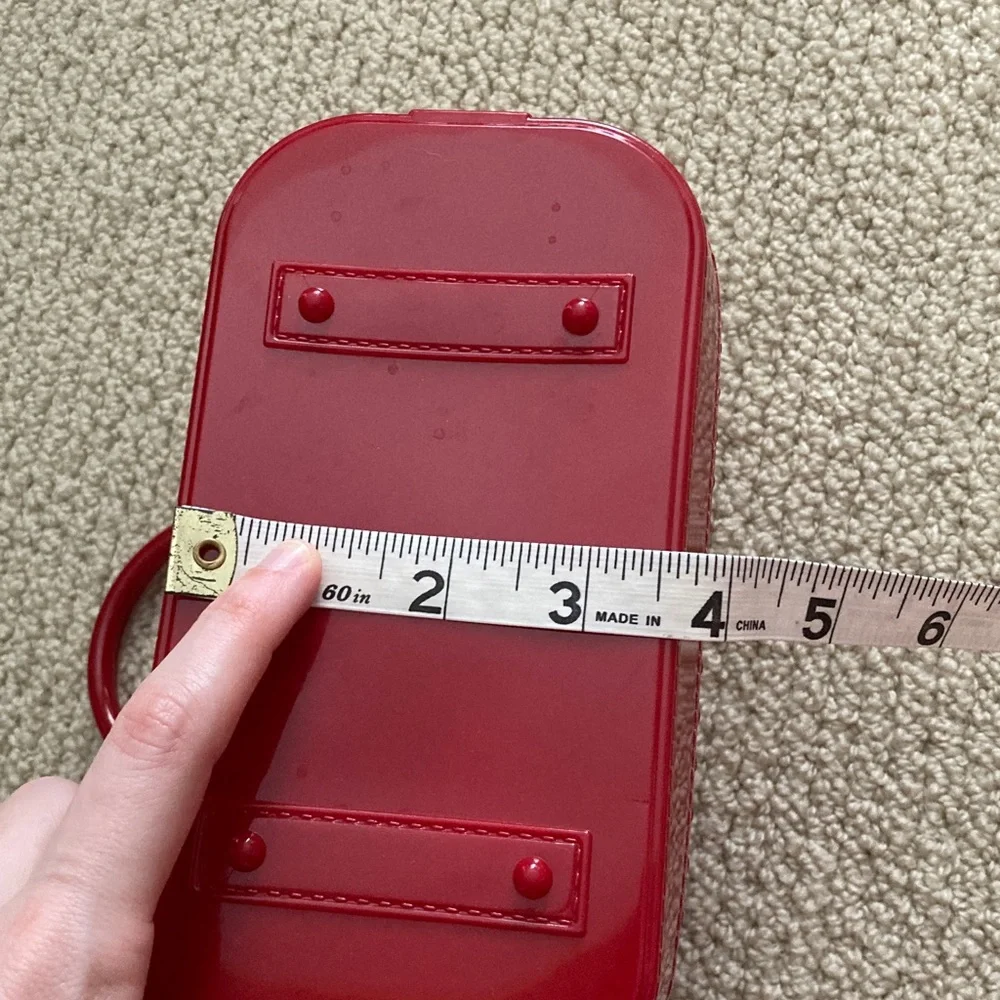Girls’ Plastic Red Mini Bag Handbag Toy with Top Handle EUC